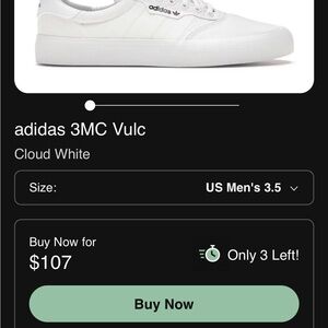 NWT Adidas 3MC Vulc White Sneakers men’s